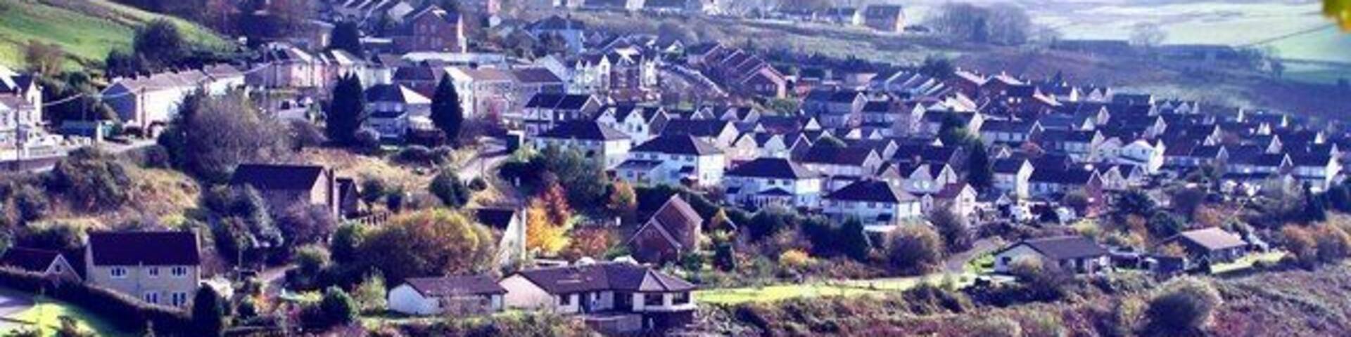Garden Village This photo was taken from a centuries old parish road called The Rhiw. From it, there are exceptionally beautiful views.