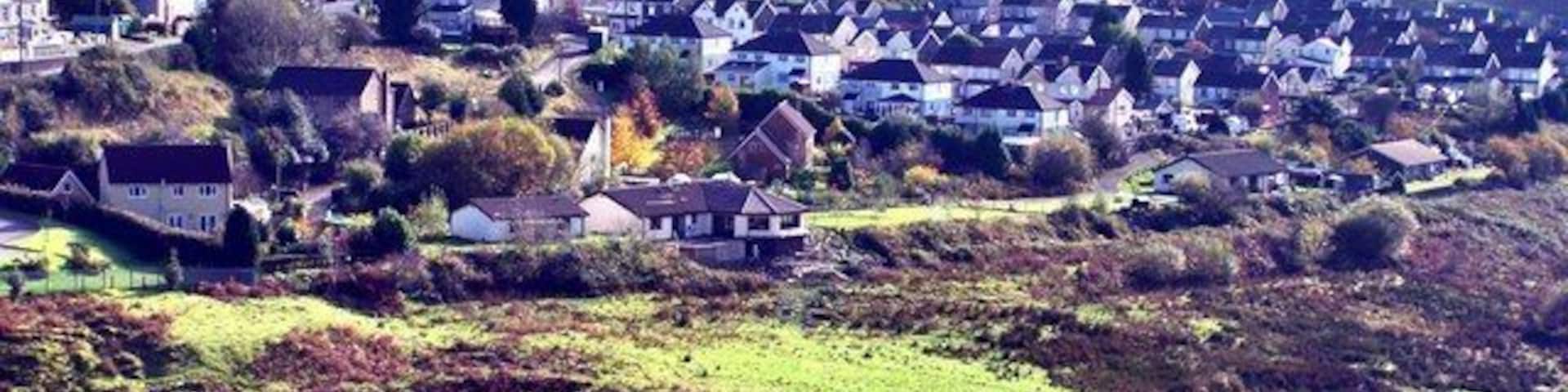 Garden Village This photo was taken from a centuries old parish road called The Rhiw. From it, there are exceptionally beautiful views.