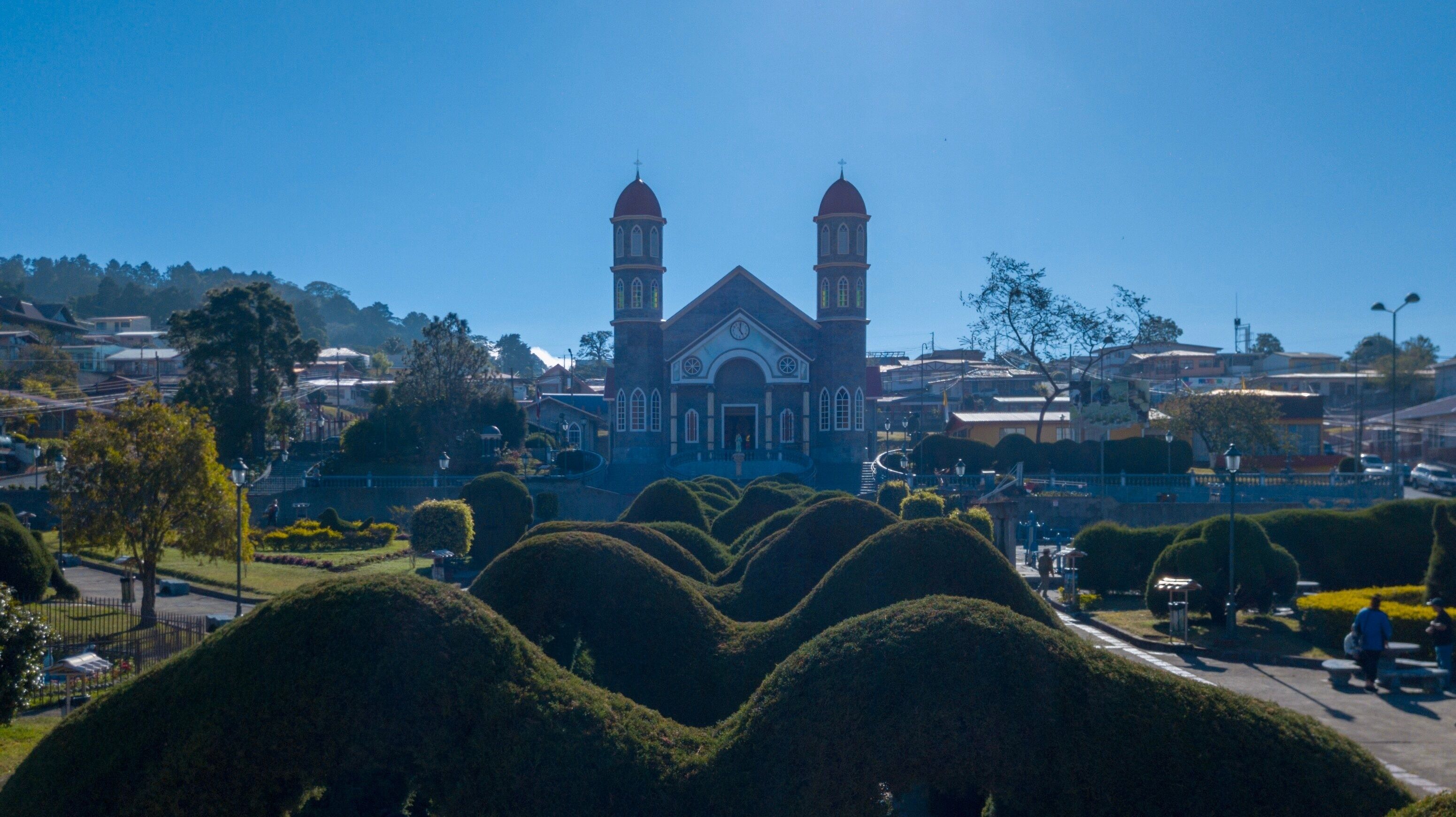 Aerial View of the Zarcero Park in Costa Rica