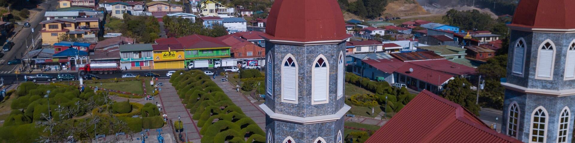 Aerial View of the Zarcero Park in Costa Rica