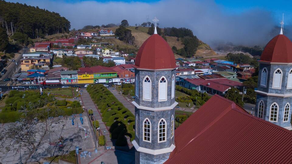 Aerial View of the Zarcero Park in Costa Rica