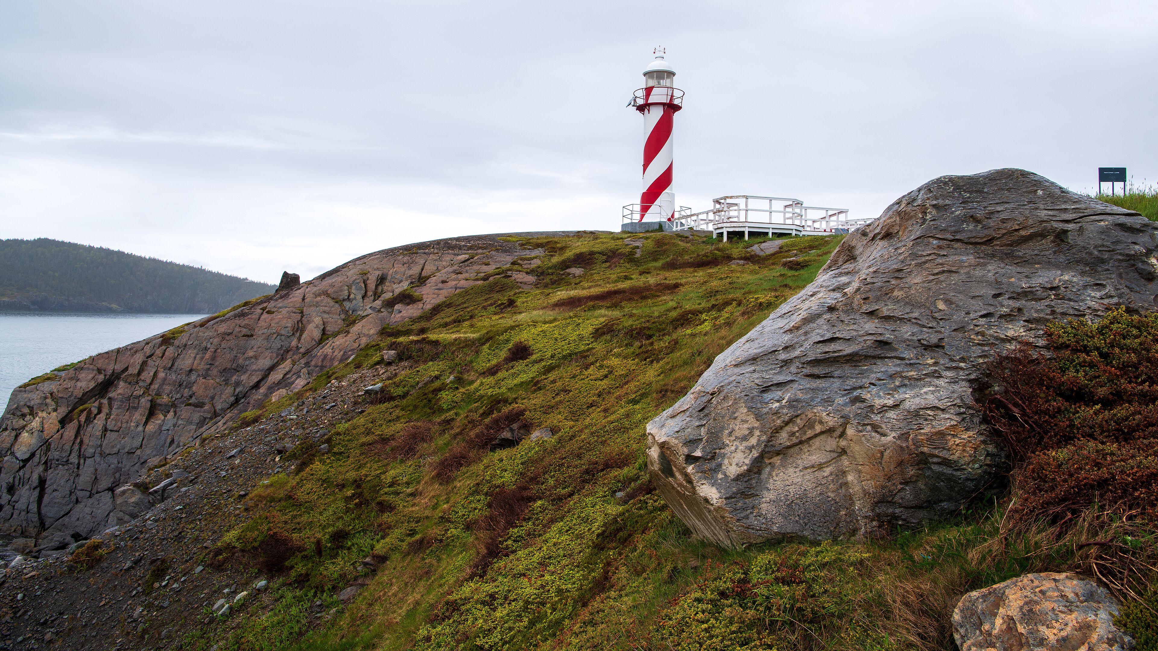 The Heart's Content Lighthouse is an 8.7 meters (28.5 ft) cylindrical cast iron tower. It is located at the entrance to Heart's Content Harbour, on the eastern side of Trinity Bay.