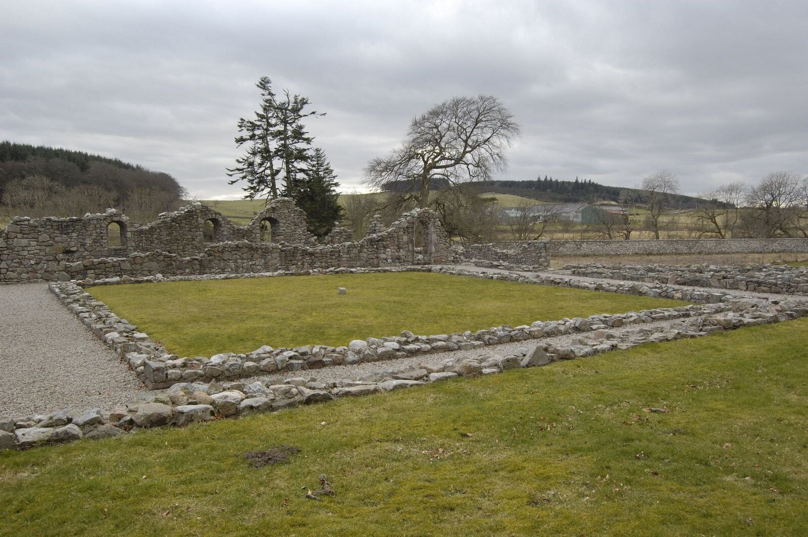 Deer Abbey: outline of the cloister