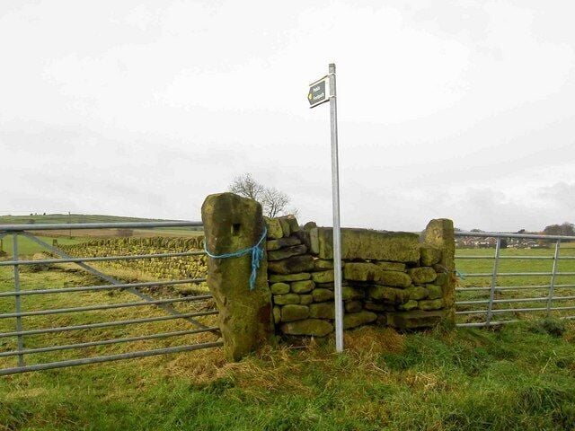 Footpath and stile on Ing Head Lane near Thurstonland