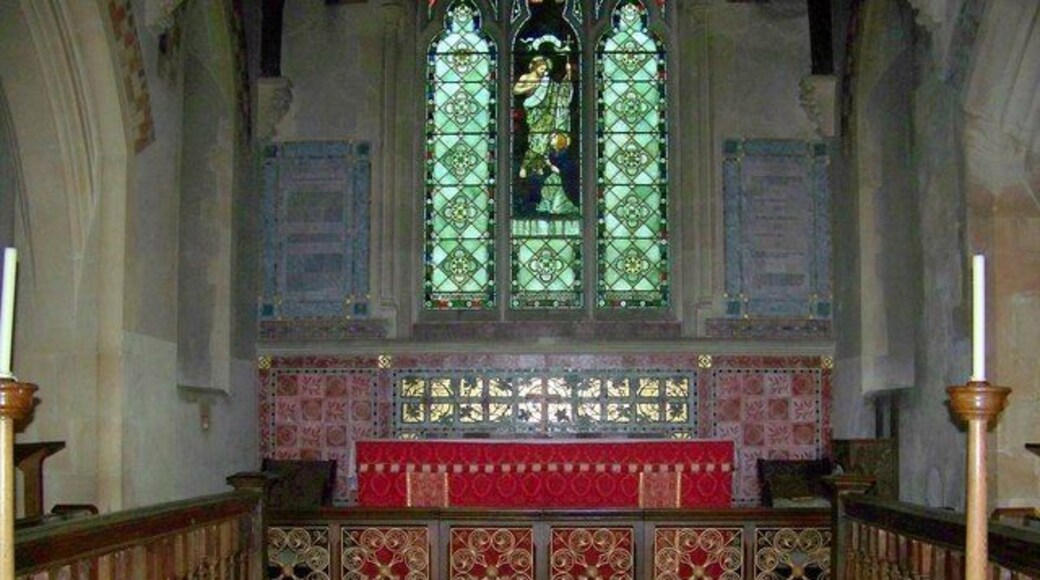 Chancel, St Mary's Church, Alderbury The chancel has an arch braced collar roof on foliated corbels.