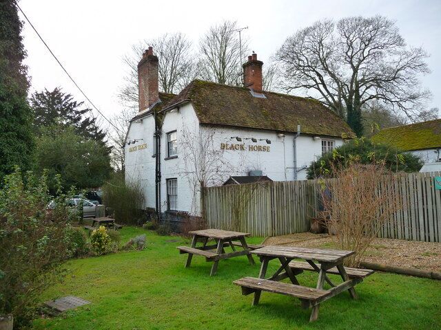West Tytherley - Black Horse Public House The beer garden of the Black Horse.