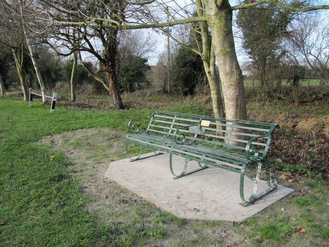 Bench at West Challow, Oxfordshire (formerly Berkshire) commemorating the coronation of King George VI in 1937. The bench was refurbished in 2009 and repositioned beside the Wilts & Berks Canal.