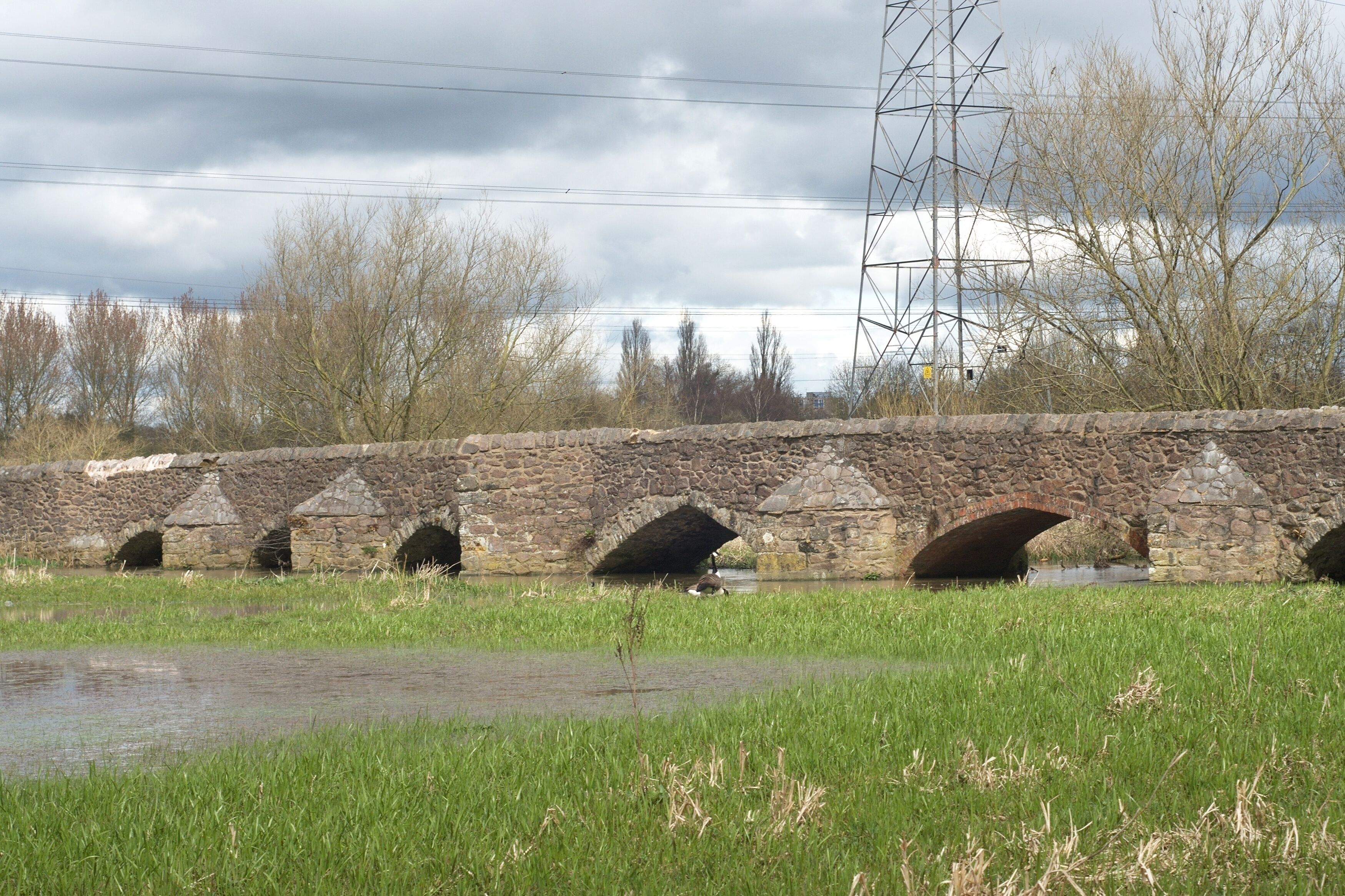 Detail of the medieval Aylestone Packhorse Bridge, a Scheduled Monument in Leicester
