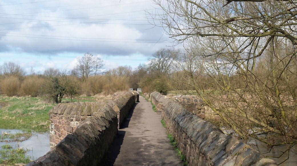 Footpath across the medieval Aylestone Packhorse Bridge, a Scheduled Monument in Leicester