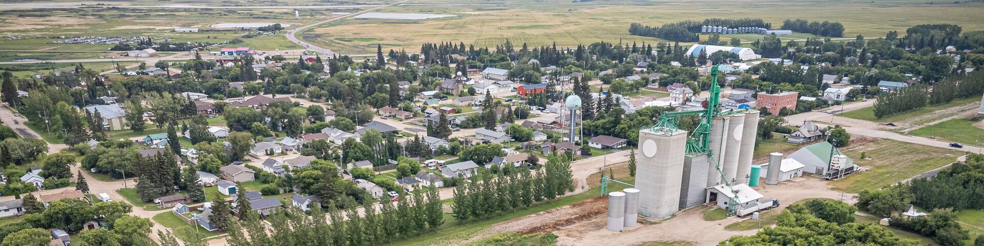 Aerial Drone View of Blaine Lake, Saskatchewan