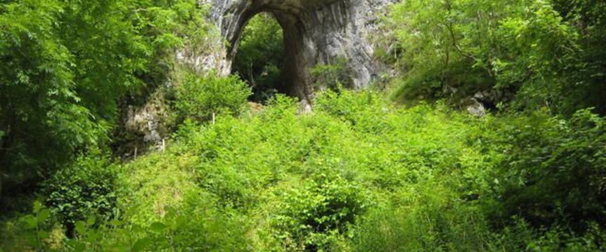 Dove Dale arch The natural arch at Reynards Cave.