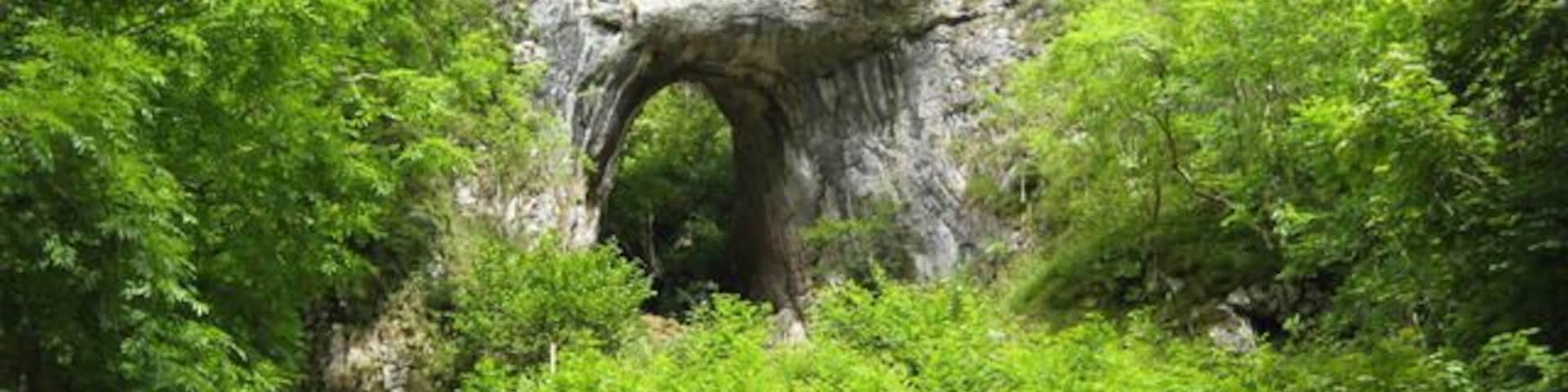 Dove Dale arch The natural arch at Reynards Cave.