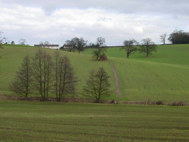 Path over the hills. On the path which runs from Osmaston to the A52 SE of Yeldersley Home Farm. Seen here looking towards the A52.