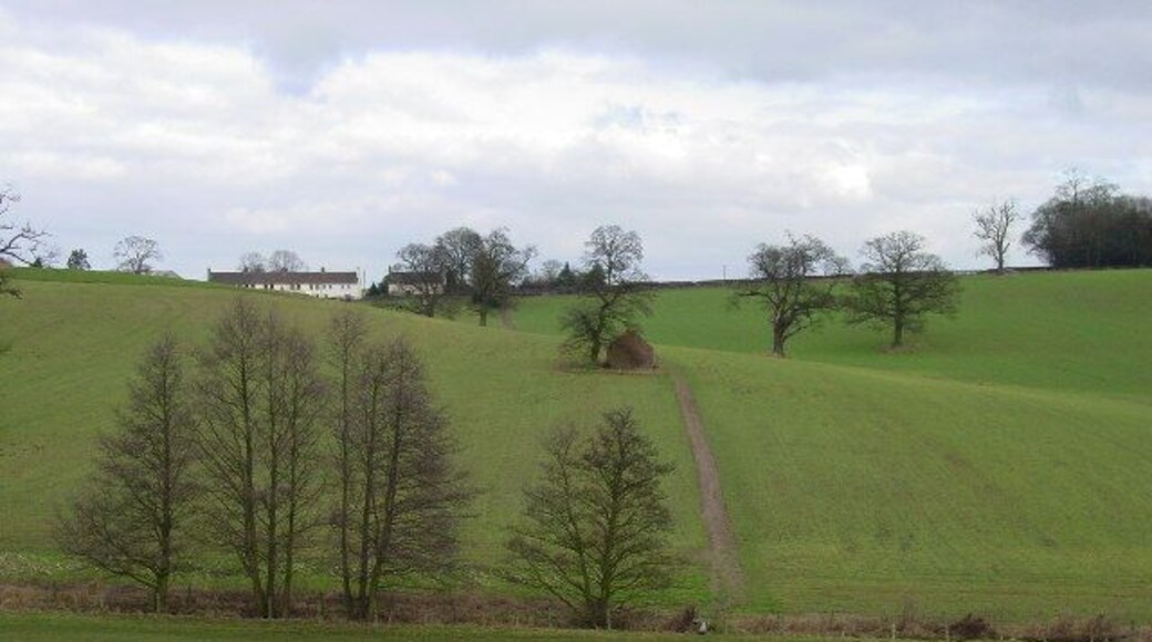 Path over the hills. On the path which runs from Osmaston to the A52 SE of Yeldersley Home Farm. Seen here looking towards the A52.