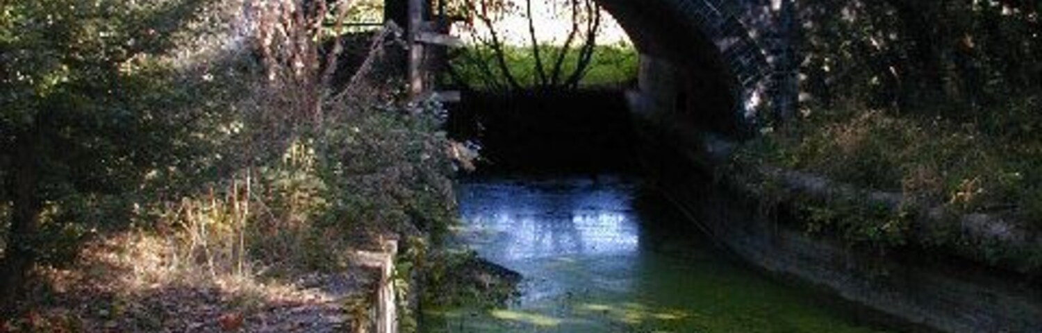 Disused Shropshire Union Canal - Shrewsbury Branch. This bridge is over a tiny piece of canal - much has been filled in and lost. The bridge itself is for the A442 road which has now been bypassed.