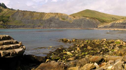 Panorama of Chapman's Pool from the beach, Dorset, U.K.