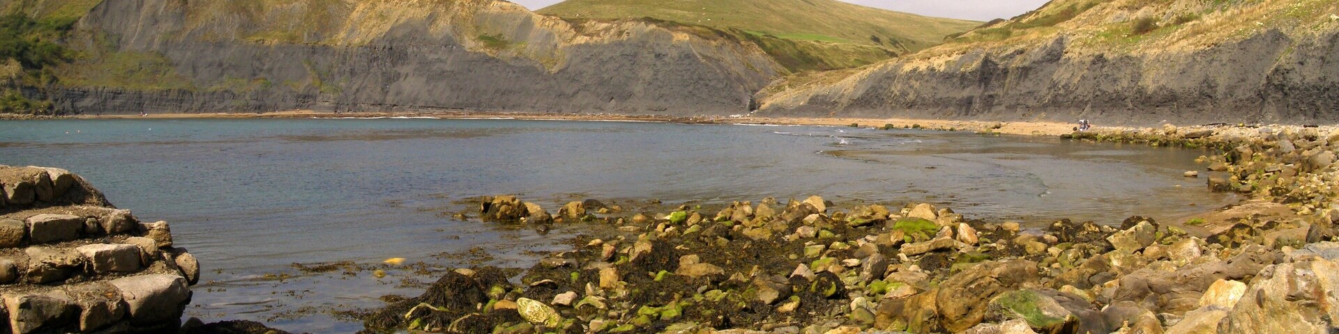 Panorama of Chapman's Pool from the beach, Dorset, U.K.