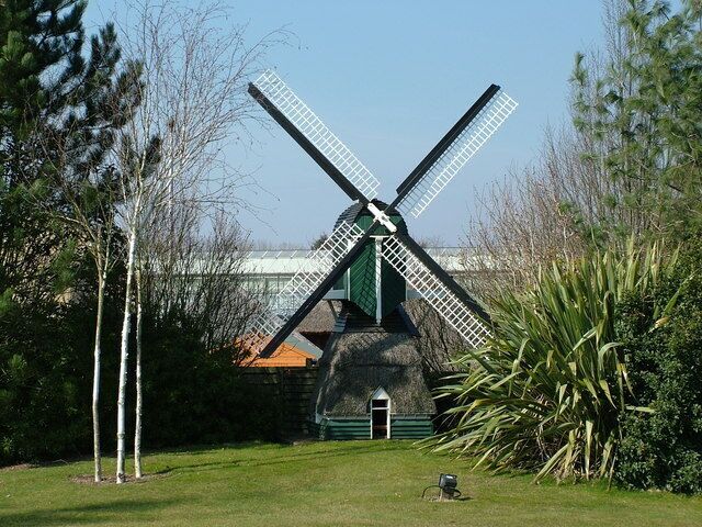 Model Windmill. This model Windmill is on show at the entrance of Van Hage the Garden Centre, Great Amwell and is their trade mark.