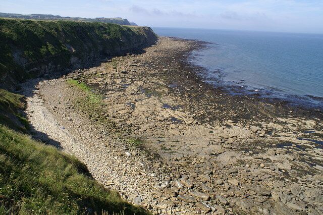 The Hundales. Low tide view from the Cleveland Way