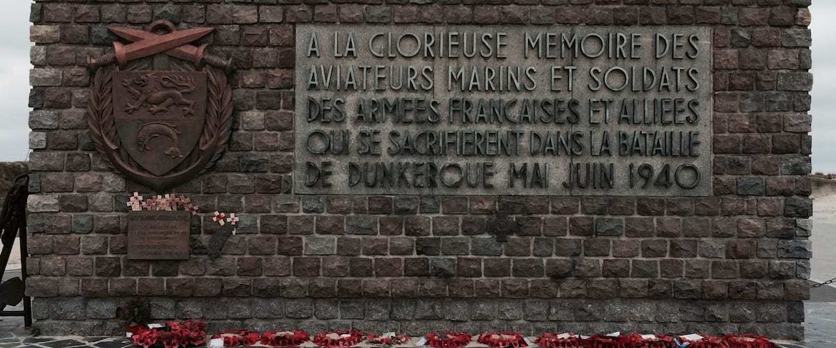 The allied memorial at Malo les Bains Dunkerque to the 1940 evacuation of French and allied troops off the beach.