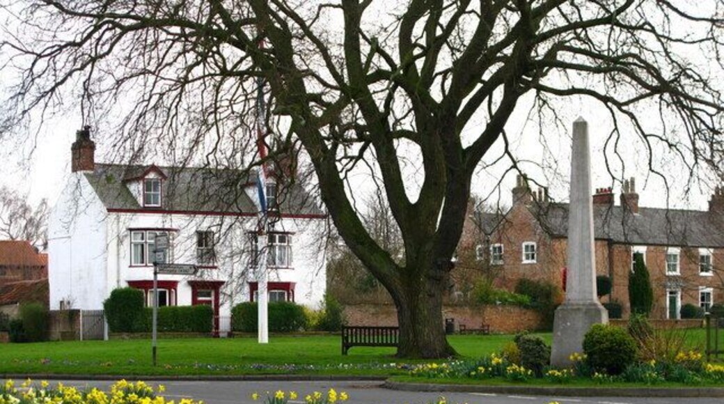 Upper Poppleton War Memorial On the larger village green.