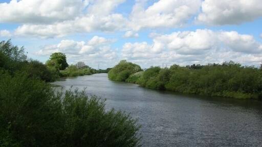 Up the Ouse Looking upstream from Nether Poppleton. Across the river on the far bank is Overton.
