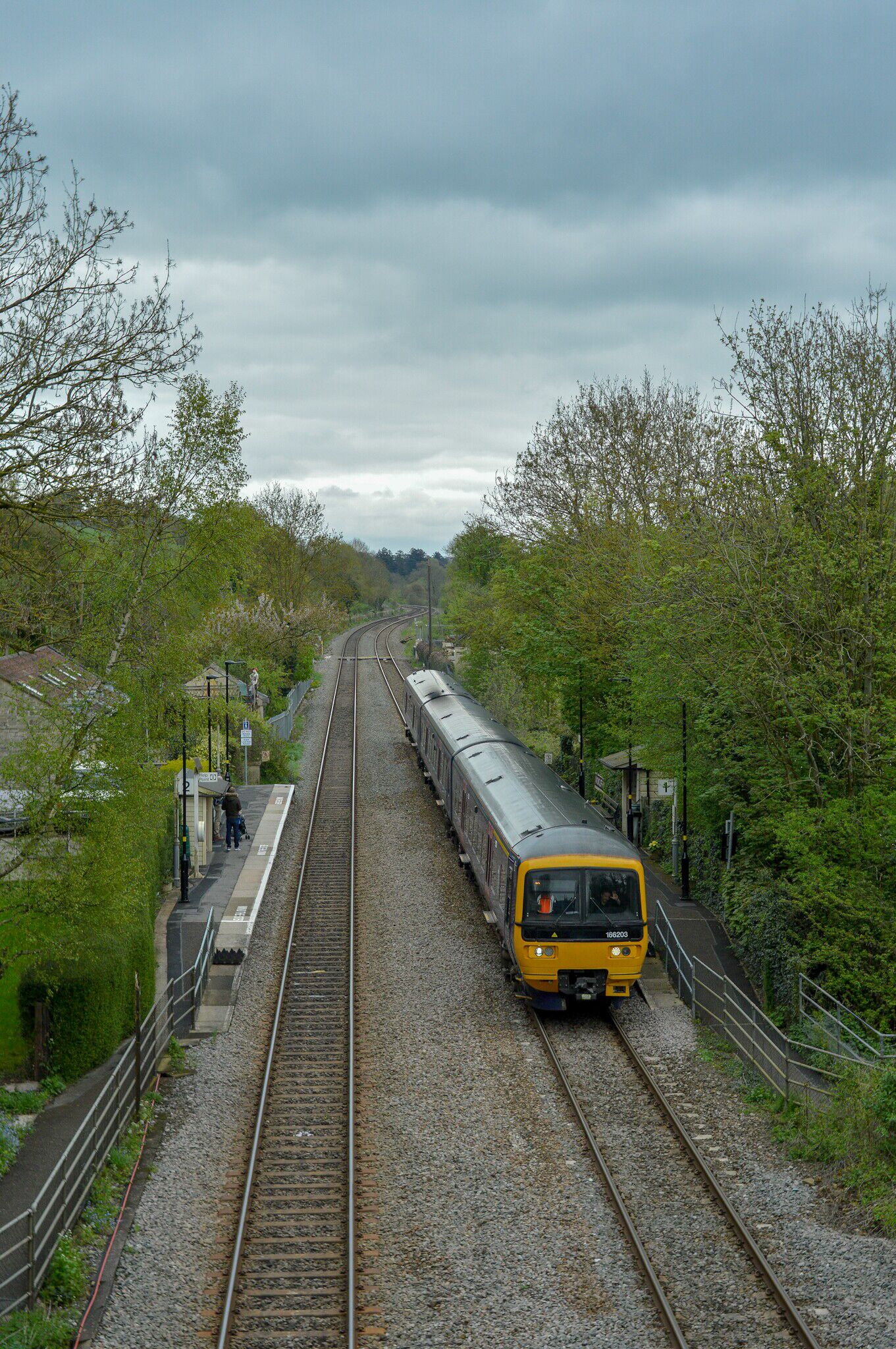 Avoncliff.
A little village station in Wiltshire. The platforms are so short that only 1 door can be opened there. 
It's a popular station for people who want to walk along the Kennet and Avon Canal or visit the Cross Guns pub . 
