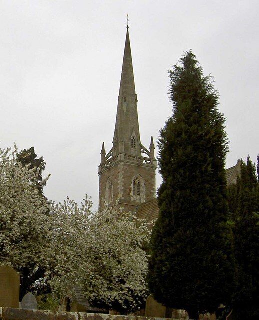 The 2 spires of Newton-On-Ouse All Saints Church.