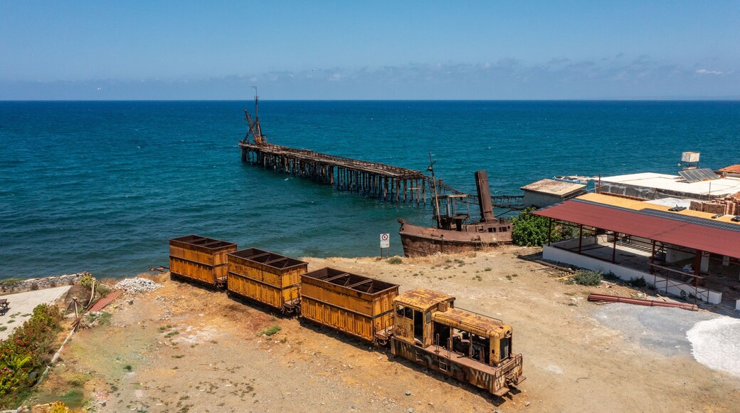 North Cyprus - Lefke - Karavostasi Shipwreck is an amazing abandoned place with and old train, ship and an pier from drone view