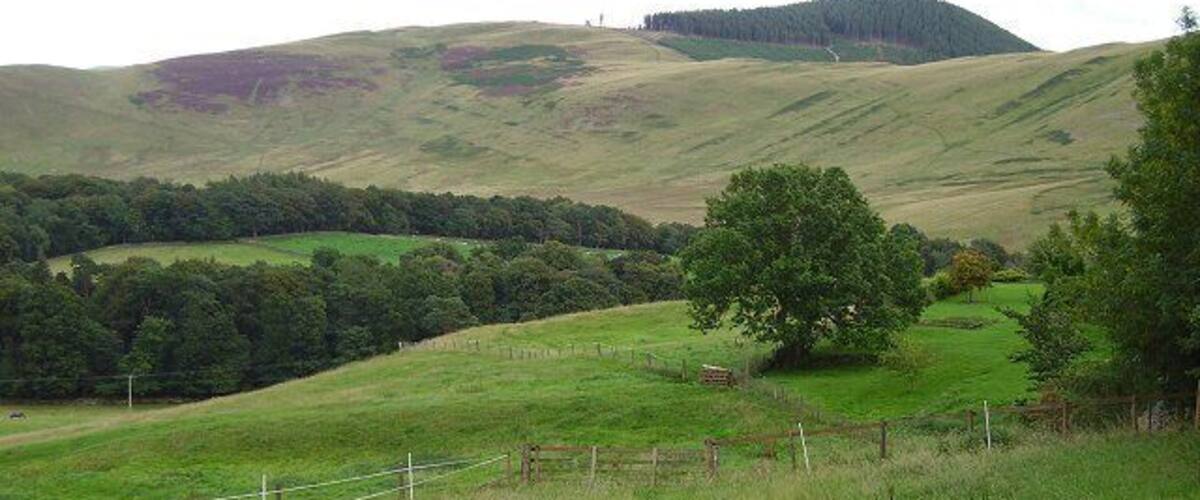 Caverhill. View over to Cademuir. The old map shows that there was a sanatorium at Caverhill. A chilling reminder of the past in a week where incurable TB was a major news item.