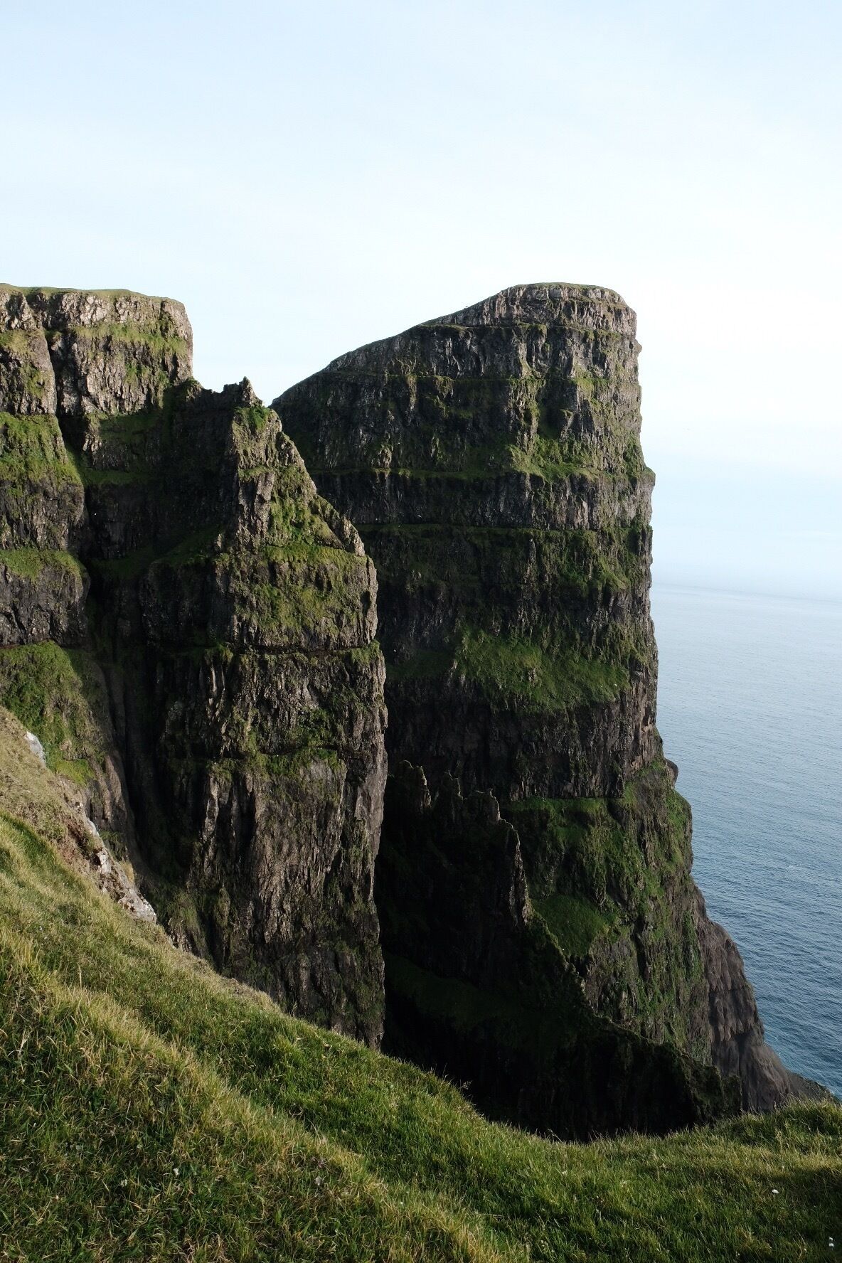 Beinisvørð, seen from Hesturin. At 470 m Beinisvørð is the highest sea cliff in Suðuroy, Faroe Islands. 