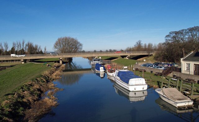 The River Hull at Hull Bridge, East Riding of Yorkshire. Photo taken from footbridge looking upstream.