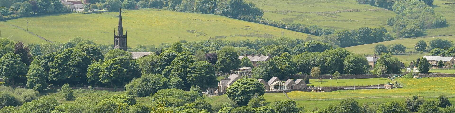 St. Anne's Church and Chapeltown Village, North Turton, Bolton, Lancashire, England