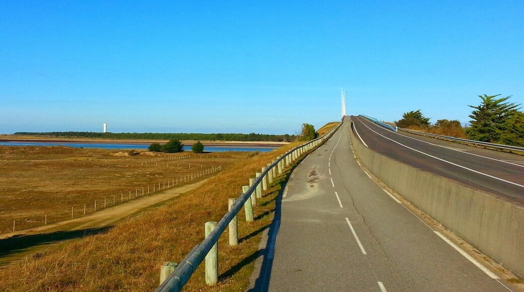 Vue de Noirmoutier et de la mer, depuis le continent