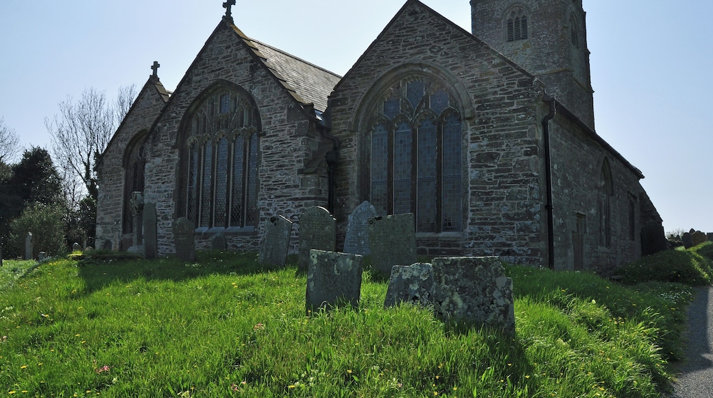 The Church of St Ildierna in Lansallos, Cornwall.