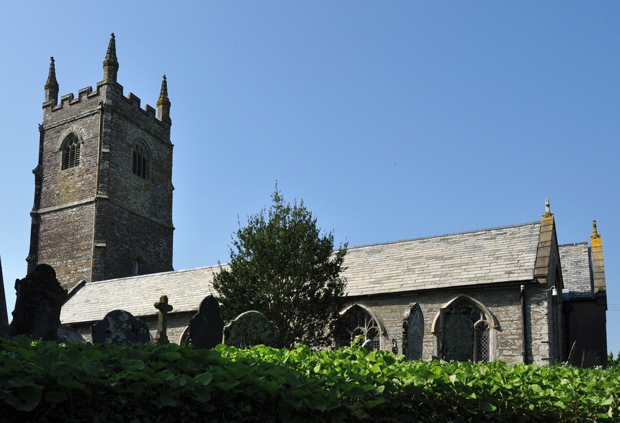 The Church of St Ildierna in Lansallos, Cornwall.