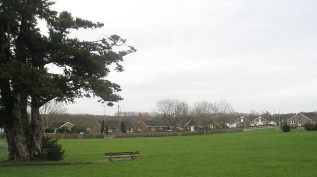 Seat on the green between Deep Dell and Hazleton Way