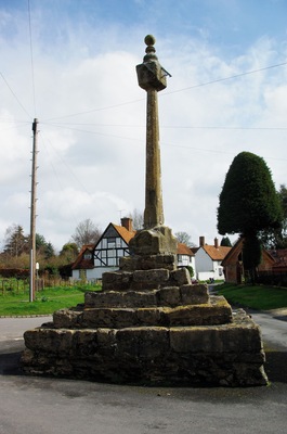 15th-century village cross with 18th-century sundial finial in East Hagbourne, Oxfordshire (formerly Berkshire)