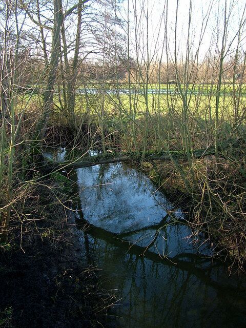 River Alde at the bridge, Rendham The view upstream, with a flooded meadow beyond. In 1907 a lifesize bronze head of the Emperor Claudius was found in the river here, possibly a trophy of Boudica's raid on Colchester. For more details see http://www.saxmundham.org/aboutsax/villages.html