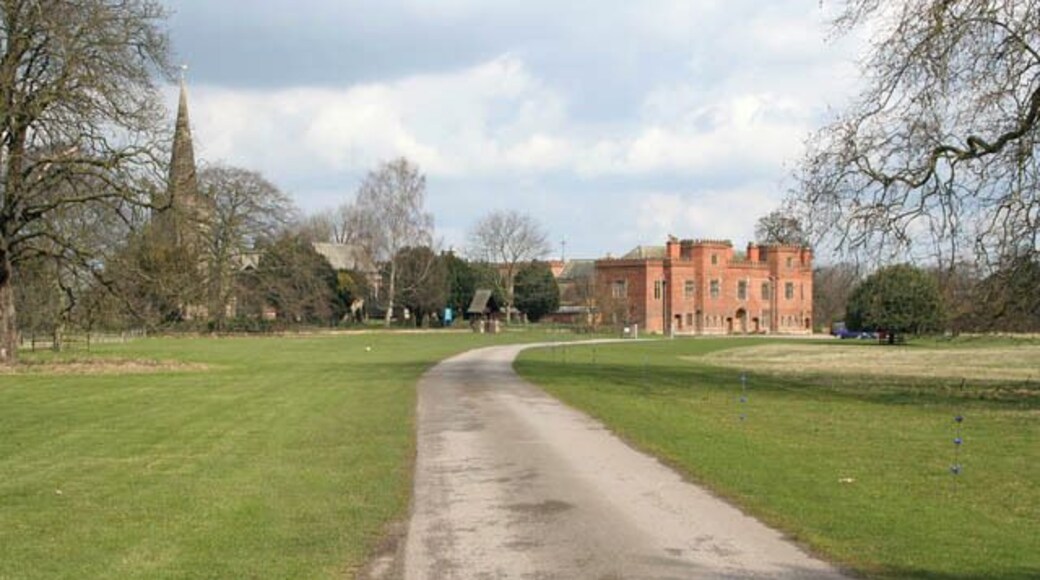 Holme Pierrepont Hall With St Edmond's Church to the left. As early as the 12th century the Manor of Holme was in possession of the Manvers family, and the second name was added in 1280, when the sole heiress was married to Henry Pierrepont, a descendent of the Pierreponts who came to England with William the Conqueror. in France. The house was built in 1500 by William Pierrepont and is the oldest brick building in Nottinghamshire.