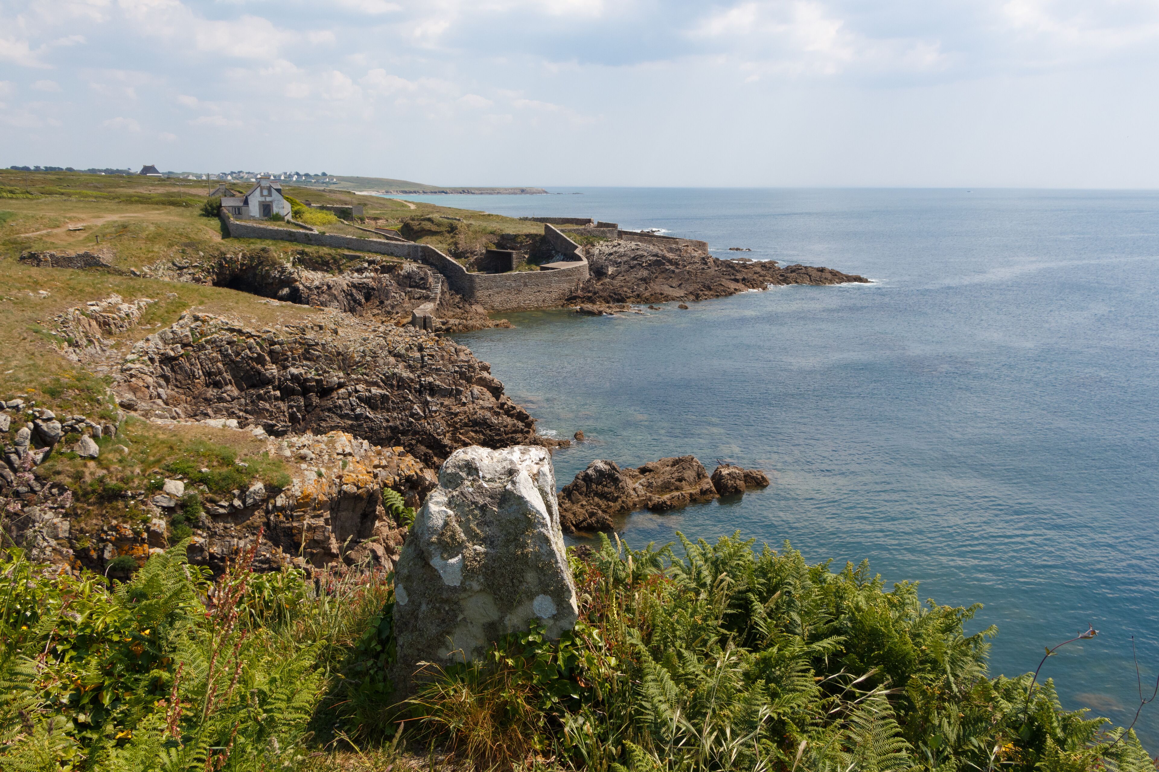 Coast at Pors Tarz in Brittany during a sunny day