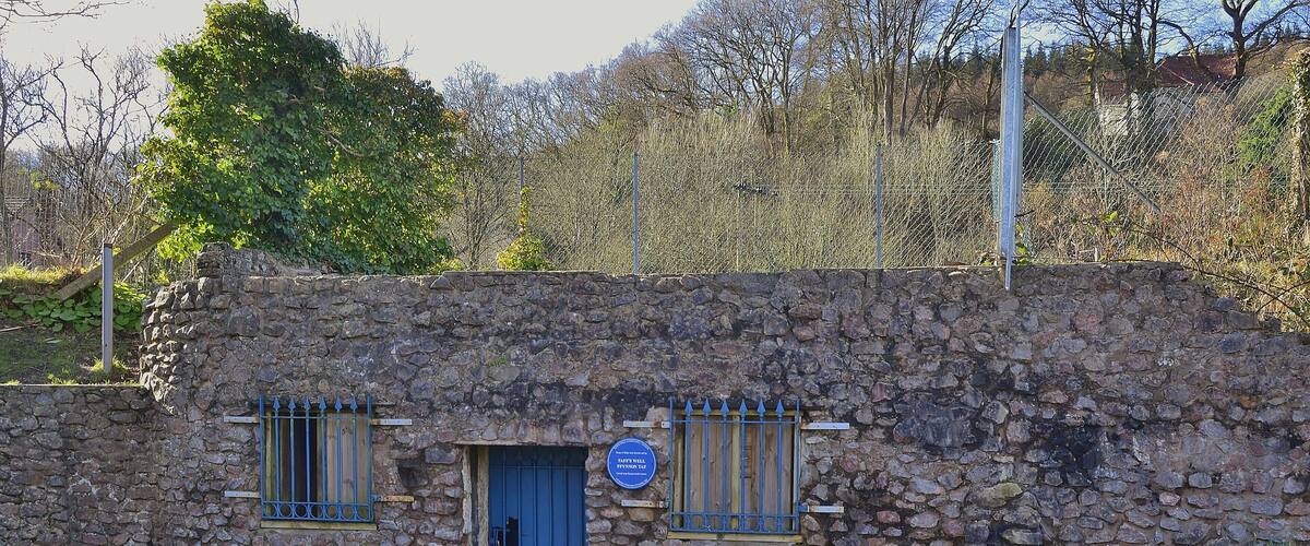 Taff's Well thermal spring is located in Taff's Well north of Cardiff, South Wales, UK and an elevation of about 30 m. It is the only thermal spring in Wales