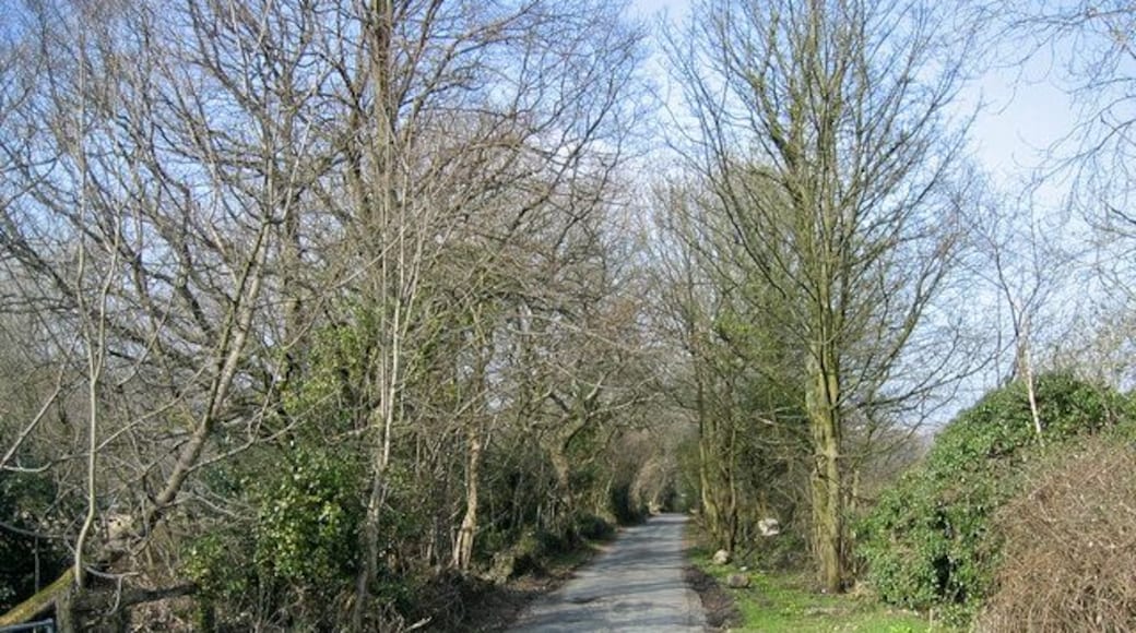 Gypsy lane , Caerphilly. Looking north along Gypsy Lane at its junction with the Old Nantgarw Road.