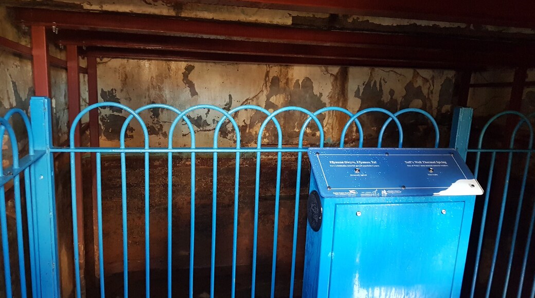 Taff's Well thermal spring is located in Taff's Well north of Cardiff, South Wales, UK and an elevation of about 30 m. It is the only thermal spring in Wales