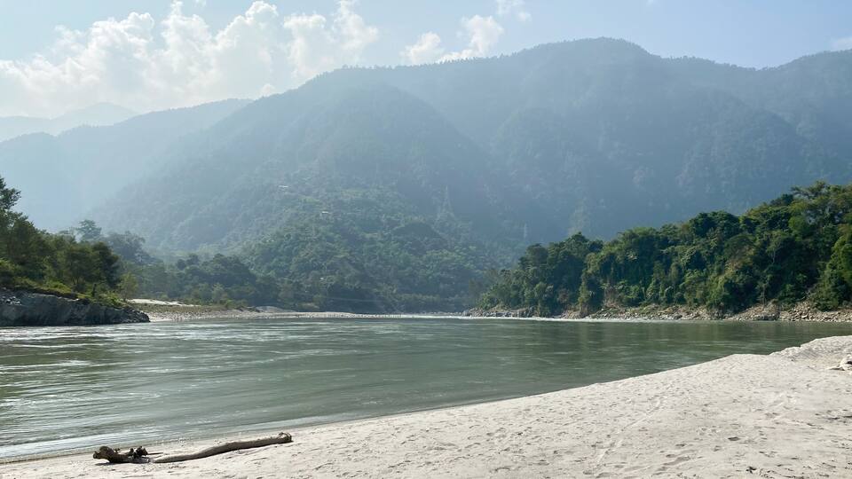 river and mountains in Nepal