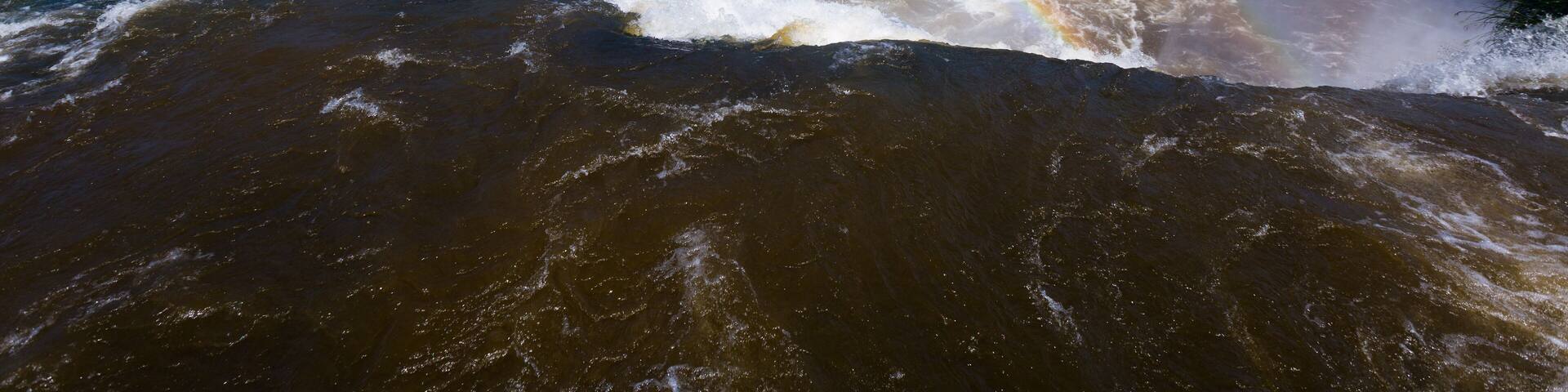 Waterfall Cataratas del Iguazu on Iguazu River, Brazil