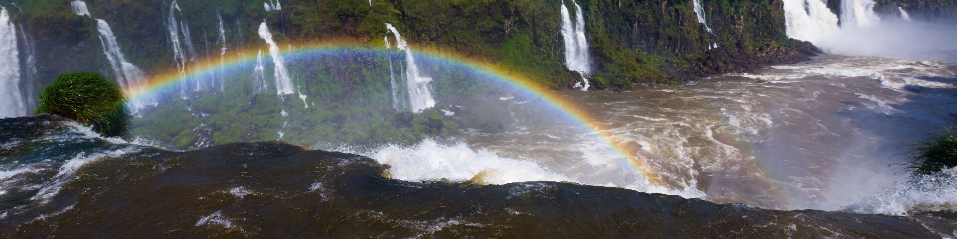 Waterfall Cataratas del Iguazu on Iguazu River, Brazil