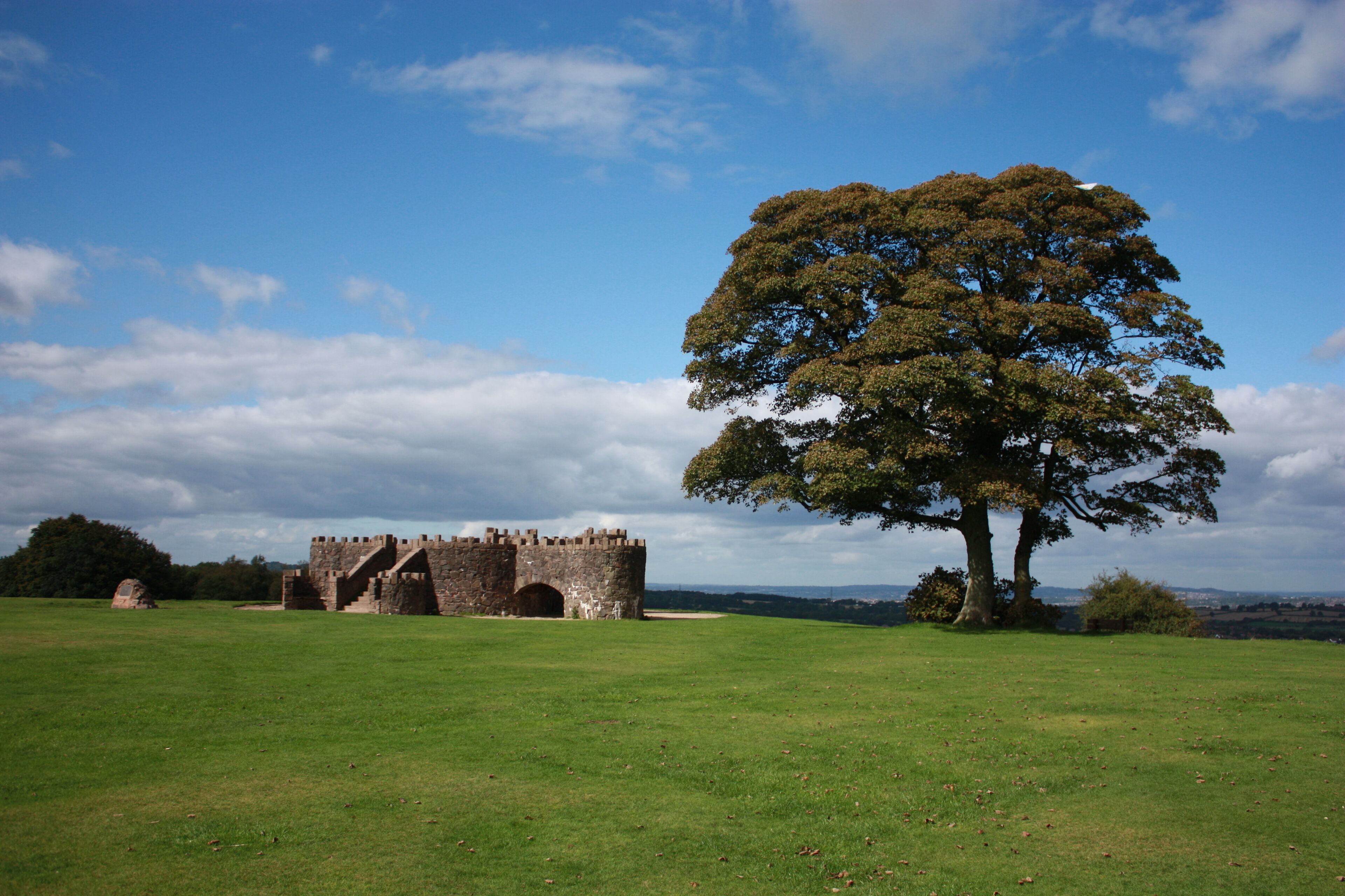 The toposcope on top of Beacon Hill, a constituent hill of the Lickey Hills Country Park. The toposcope has views over the city of Birmingham and surrounding areas