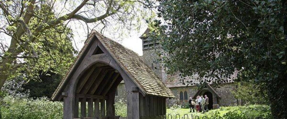 Lych gate & St Mary's Church, Stalisfield, Kent