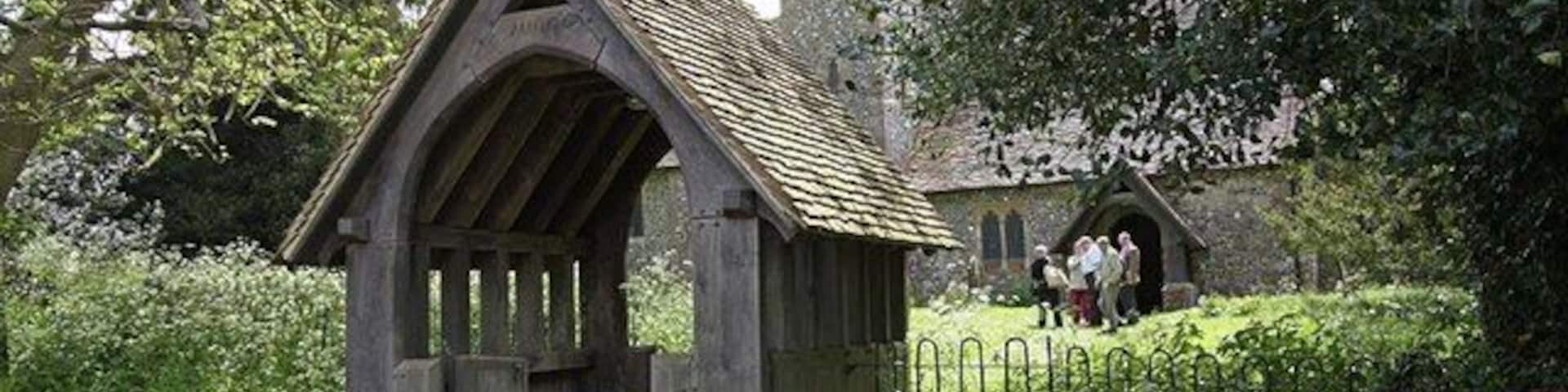 Lych gate & St Mary's Church, Stalisfield, Kent